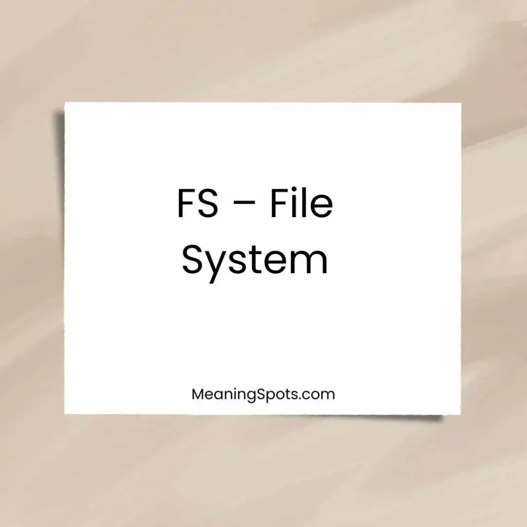 FS – File System