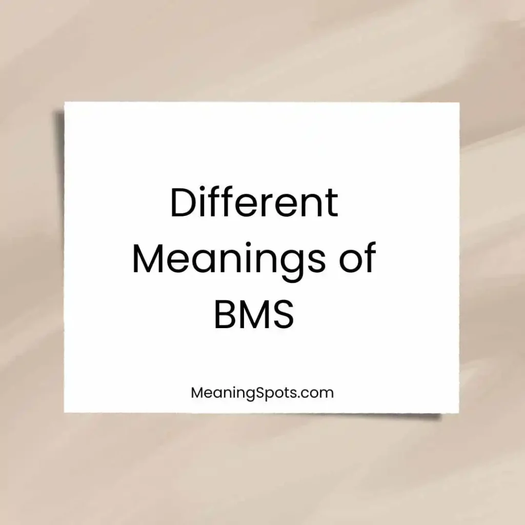 Different Meanings of BMS